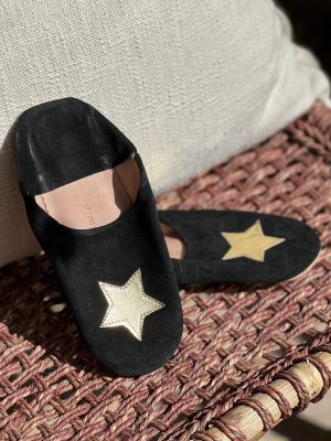 Babouches Etoile – enfant, doré et noir
