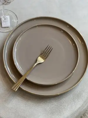 Assiette à dessert Clara 20cm marron et doré