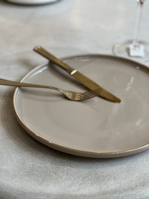 Assiette Clara 26cm brun et doré