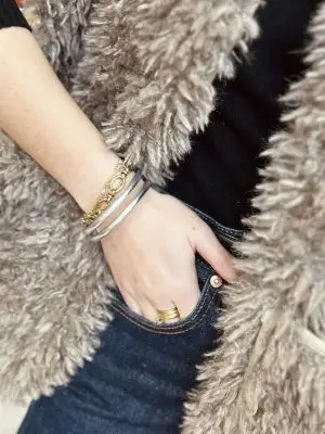 Bracelet en Jonc Tibétain Or Blanc