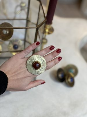 Bague Grand Soleil – Bronze, Cornaline
