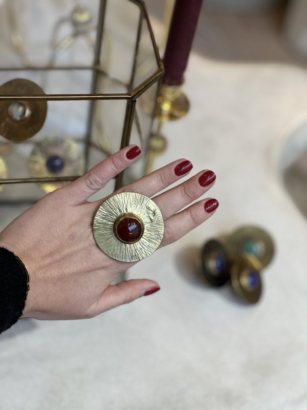 Bague Grand Soleil – Bronze, Cornaline