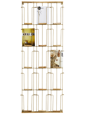 Grand porte-cartes – 15 compartiments, fer et bambou