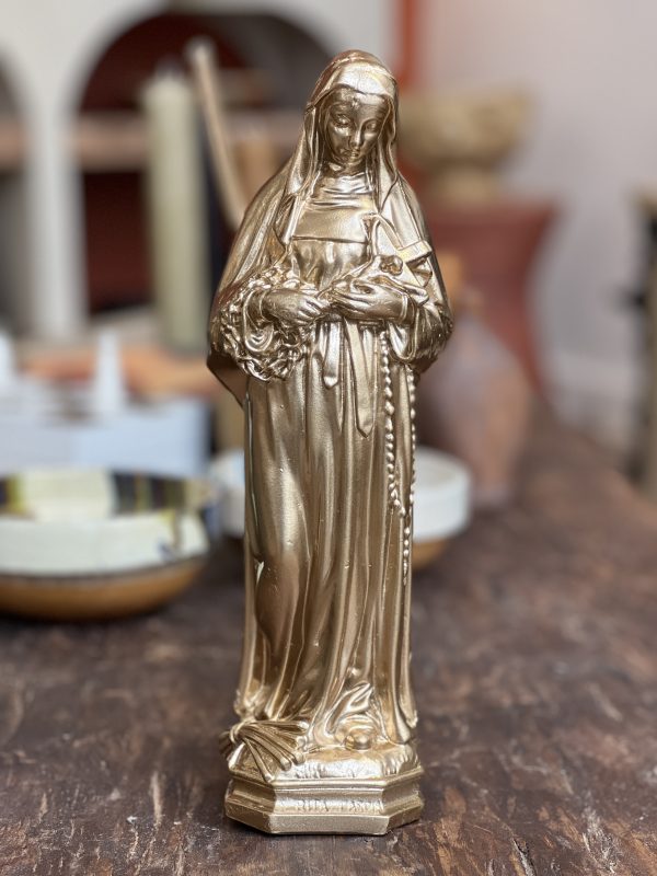 Sainte Rita en cire – or jaune