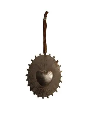 Suspension Ex Voto cœur vert-de-gris