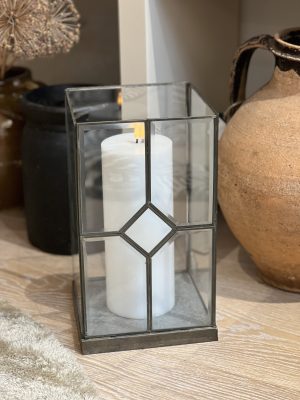 Photophore Solange – verre biseauté, 33cm