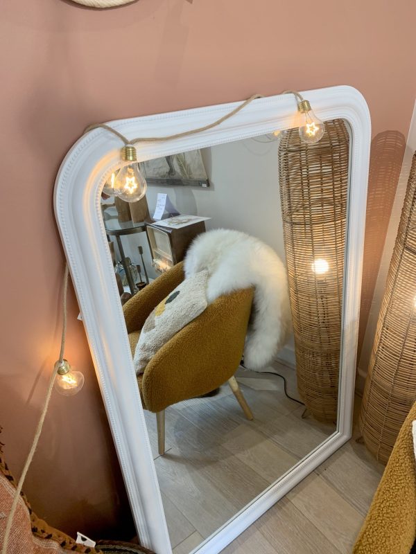 miroir antique vintage blanc moulure