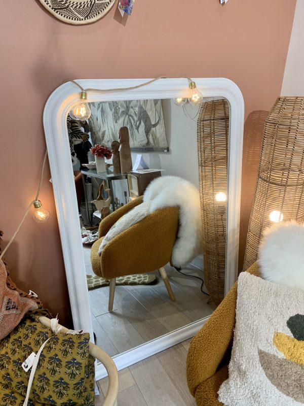 miroir antique vintage blanc moulure