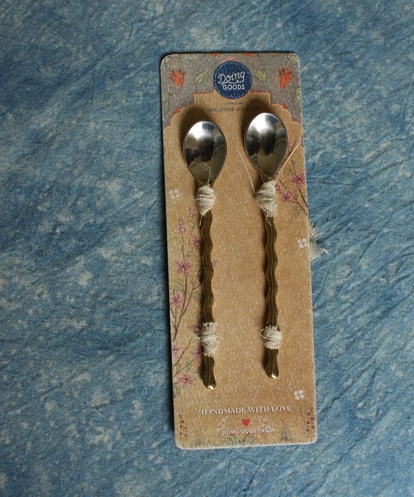 set cuillère à thé laiton recyclé wavy vintage