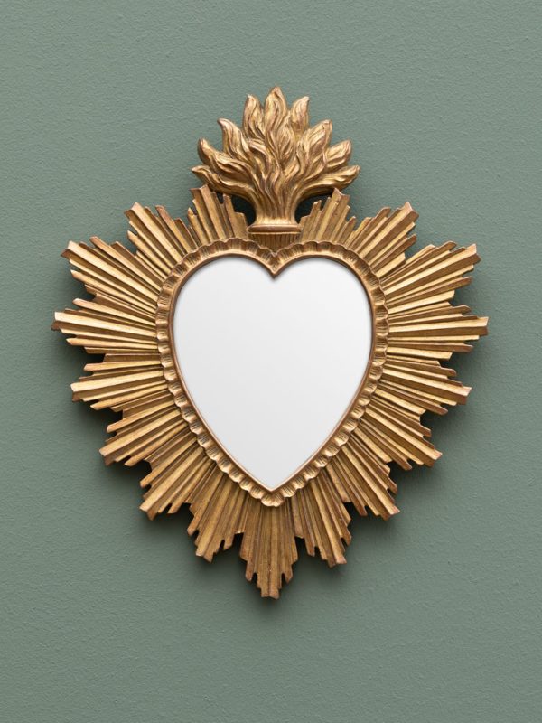 miroir ex voto résine dorée