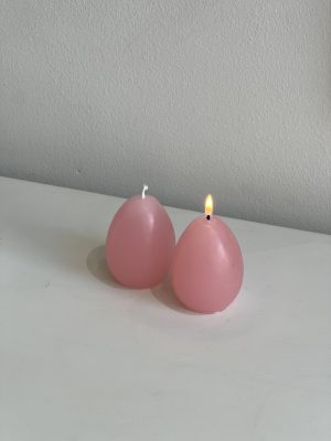 Bougie œuf – rose poudré