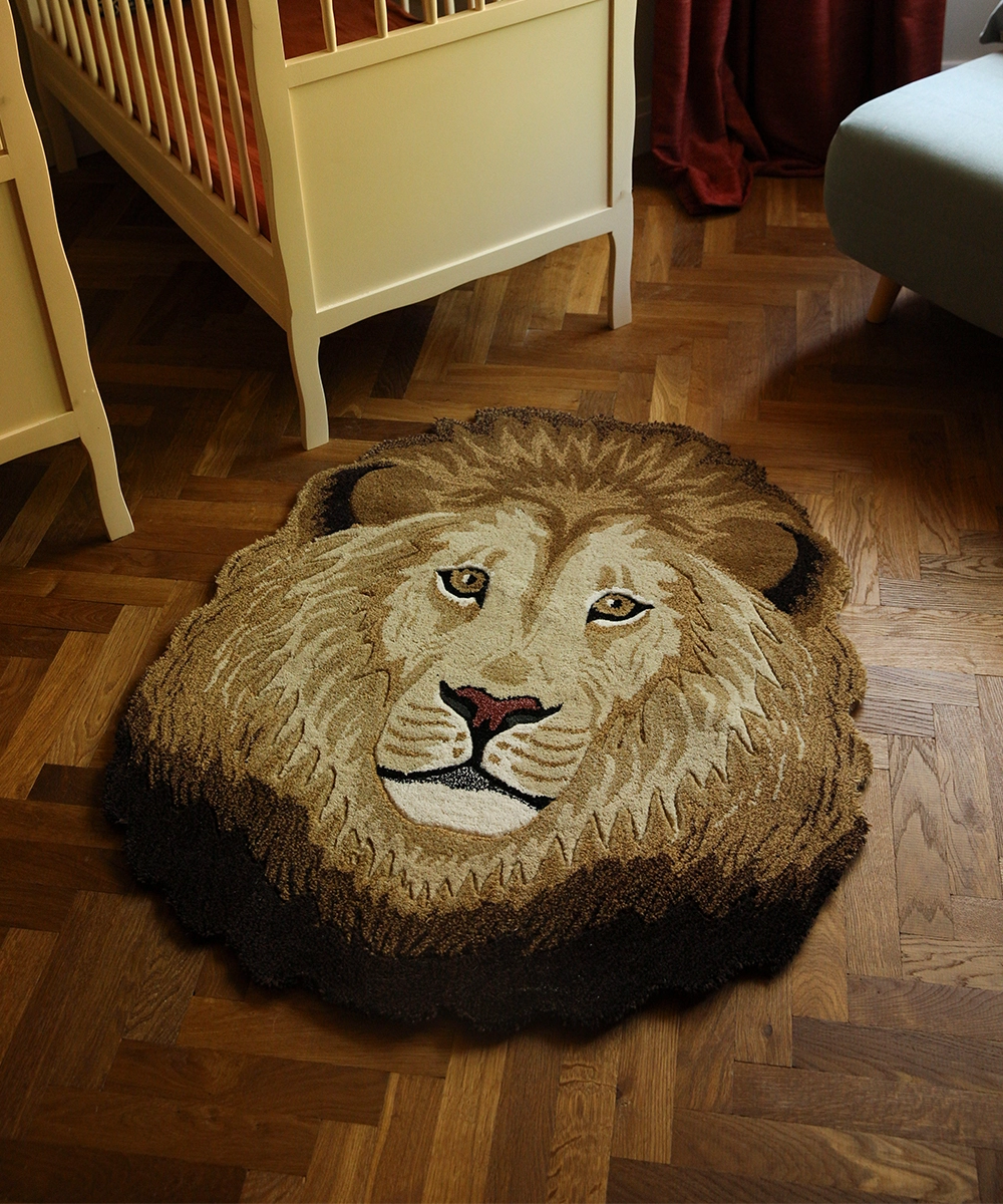 grand tapis tête de lion