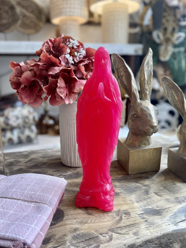 Vierge Notre-Dame en cire – fuschia