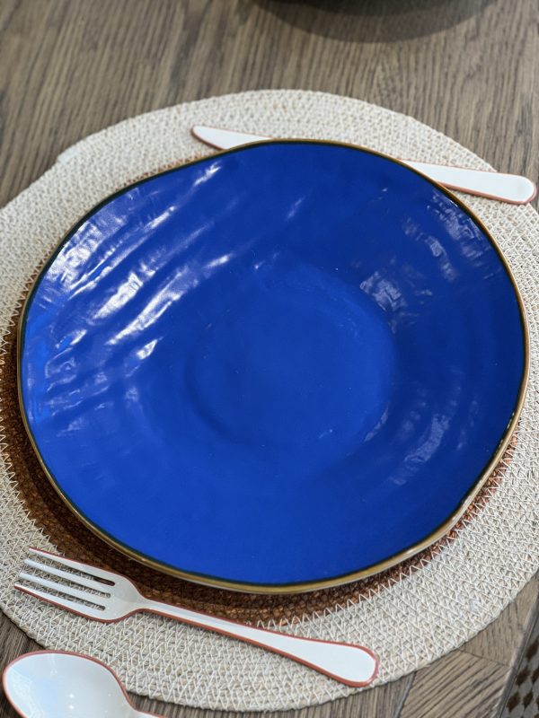 Assiette plate Mediterraneo – bleue, grès