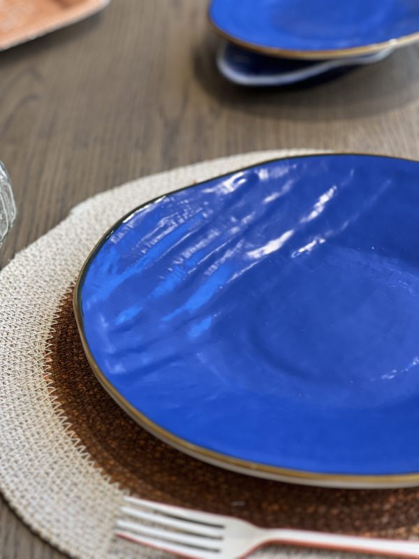 Assiette plate Mediterraneo – bleue, grès – Image 3