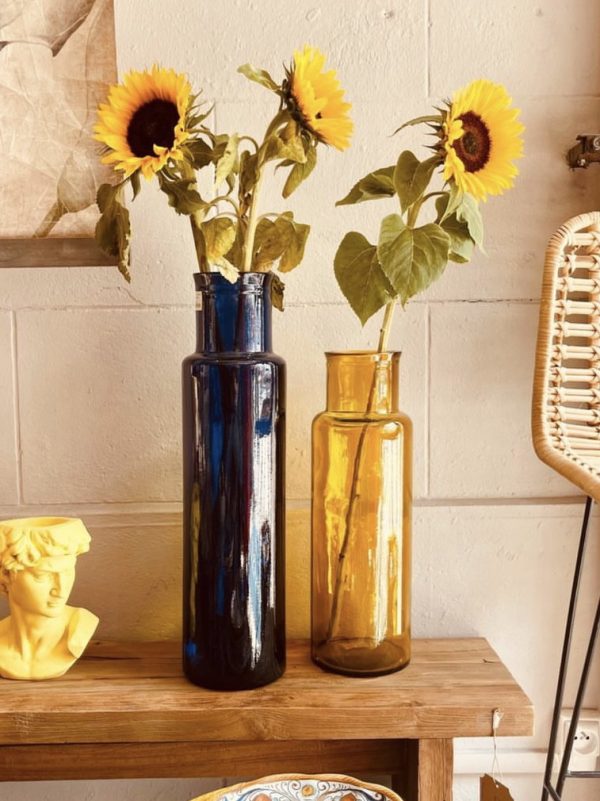 Grand Vase – jaune, verre recyclé