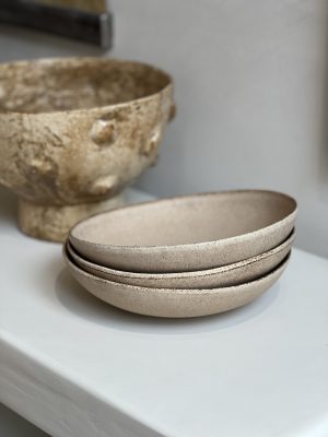 Assiette creuse Yake – rose, grès