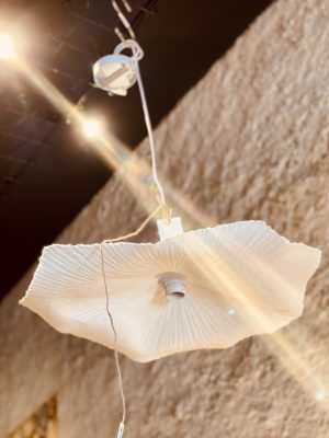 Suspension Flower – Papier de coton, blanc, taille M