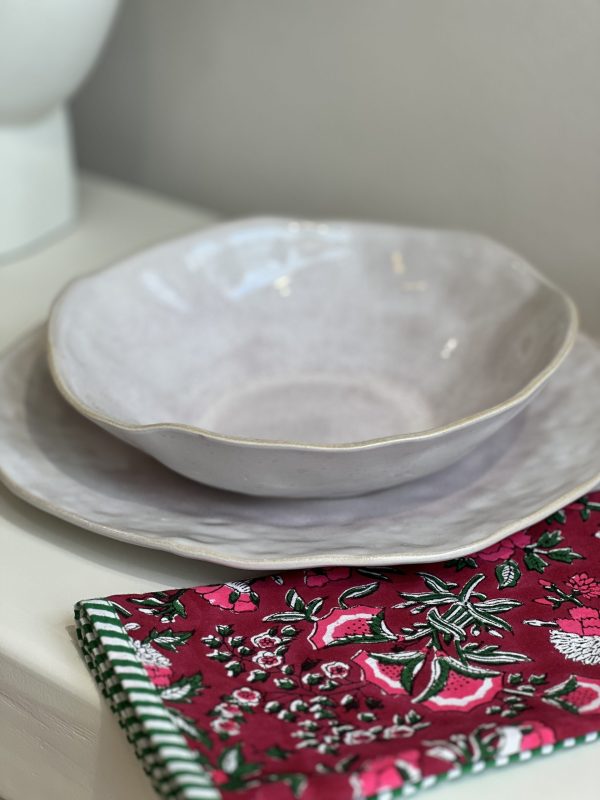 Assiette lisse forme irrégulière - Blanc, rose – Image 4