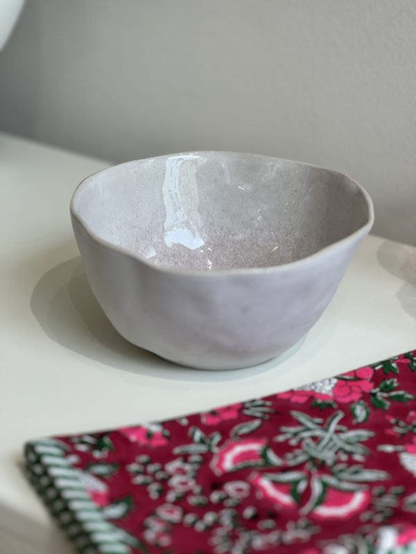 Bol lisse forme irrégulière - Blanc, rose