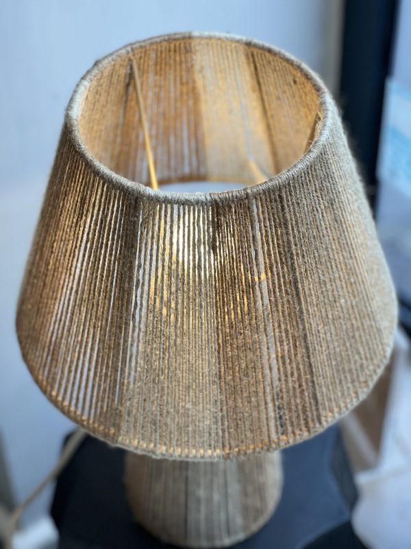 Lampe de table - jute, marron, blanc – Image 2