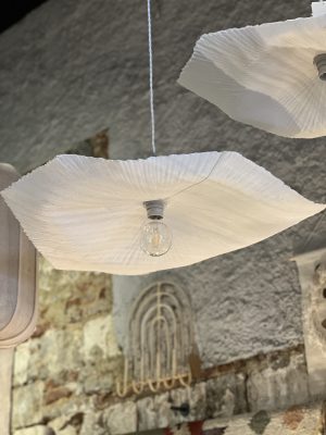 Suspension Flower – Papier de coton, blanc, taille L