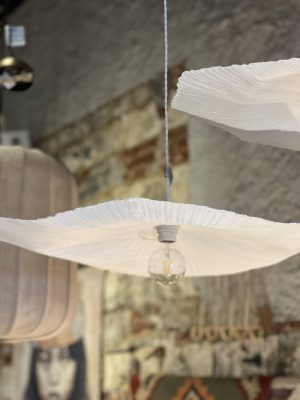 Suspension Flower – Papier de coton, blanc, taille L