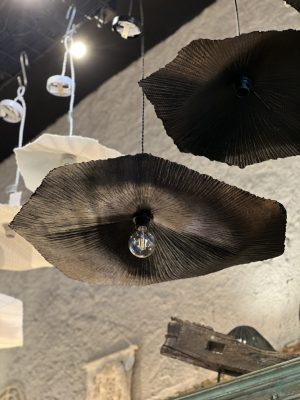Suspension Flower – Papier de coton, noir, taille L