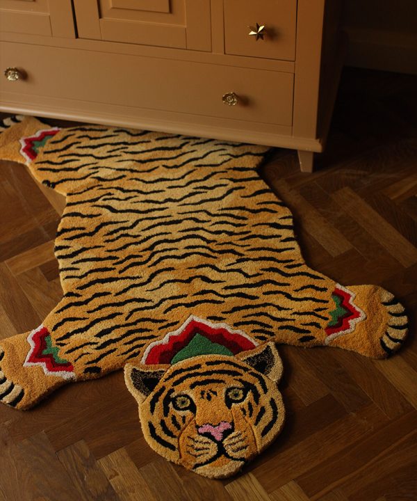 Petit tapis tigre Babul Bombay – laine – Image 4