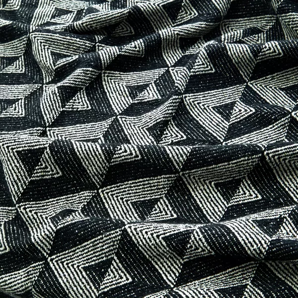 Plaid, jeté de lit losanges - coton, noir & blanc