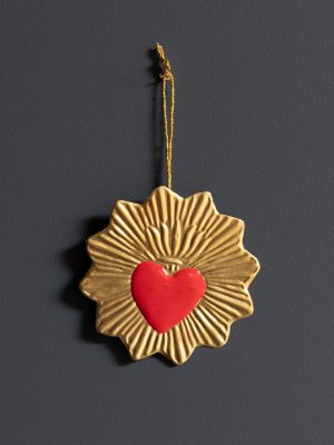 Suspension Coeur – métal martelé