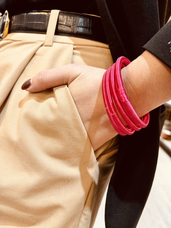Jonc en soie – fibre végétale, fuschia