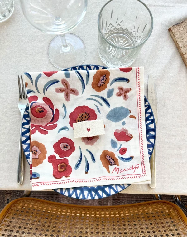 Serviette de table Milena – Coton, brodé