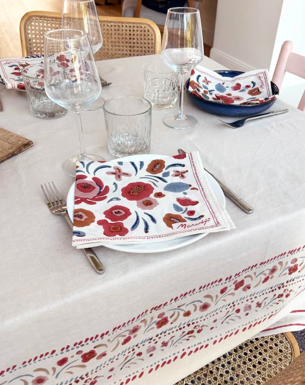 Serviette de table Milena – Coton, brodé – Image 3