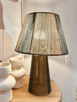 Lampe de table – jute, vert, naturel