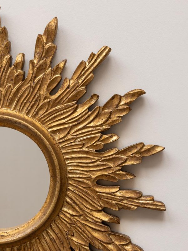 Miroir soleil antique - doré – Image 2