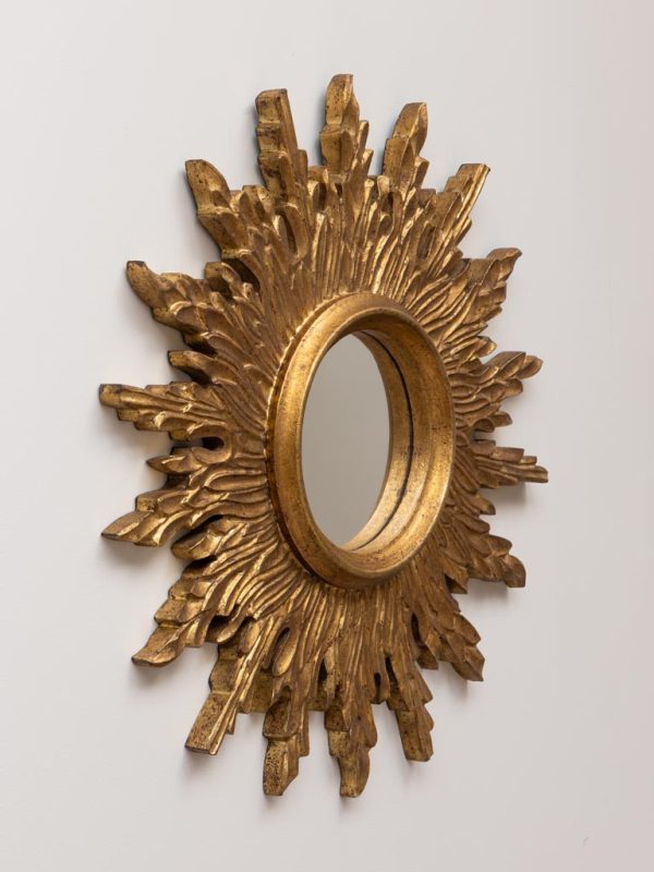 Miroir soleil antique - doré – Image 3