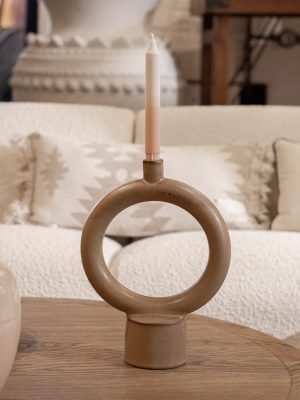 Bougeoir – rond, grès