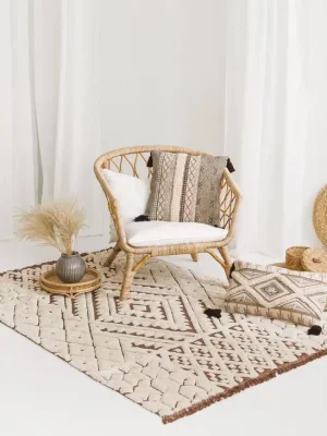 Tapis géométrique Diya – coton, 140x200cm