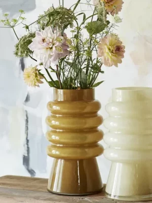 Vase en verre –  jaune