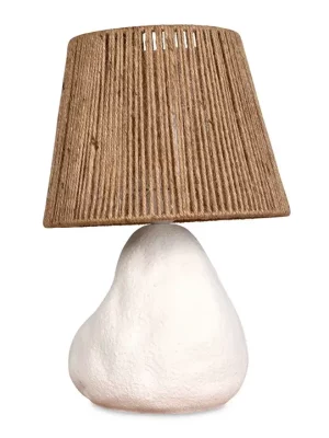 Lampe de table Galet – céramique, jute