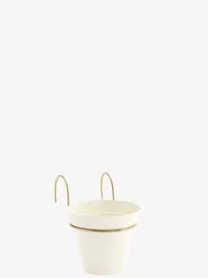 Pot plante –  crème, avec crochet doré