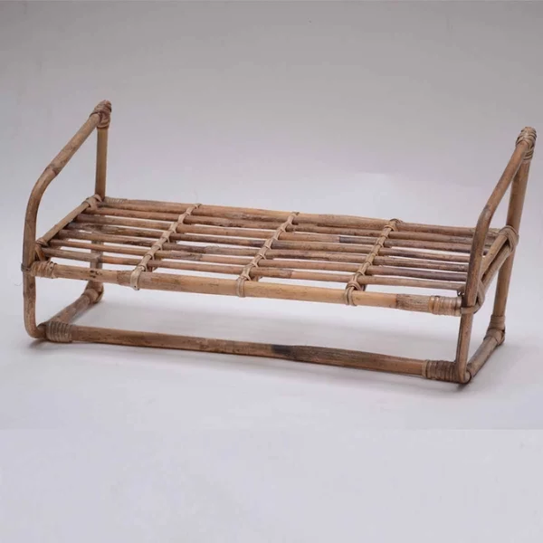 Etagère murale vintage en rotin naturel – Image 2
