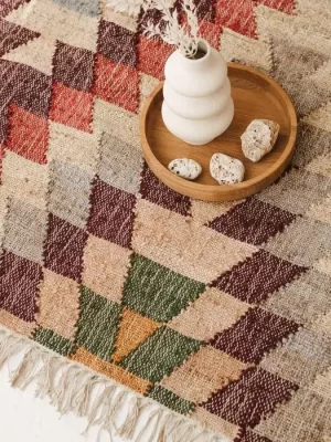 Tapis géométrique Punja – jute 140×200 cm