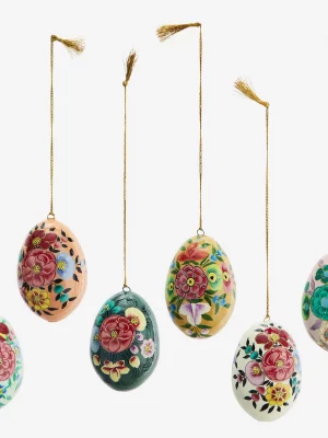 Œuf papier mâché – peint à la main, rose pale