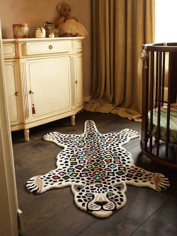 Grand tapis Léopard Disco - Laine