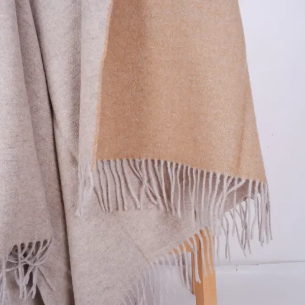 Plaid - laine, beige, camel – Image 2