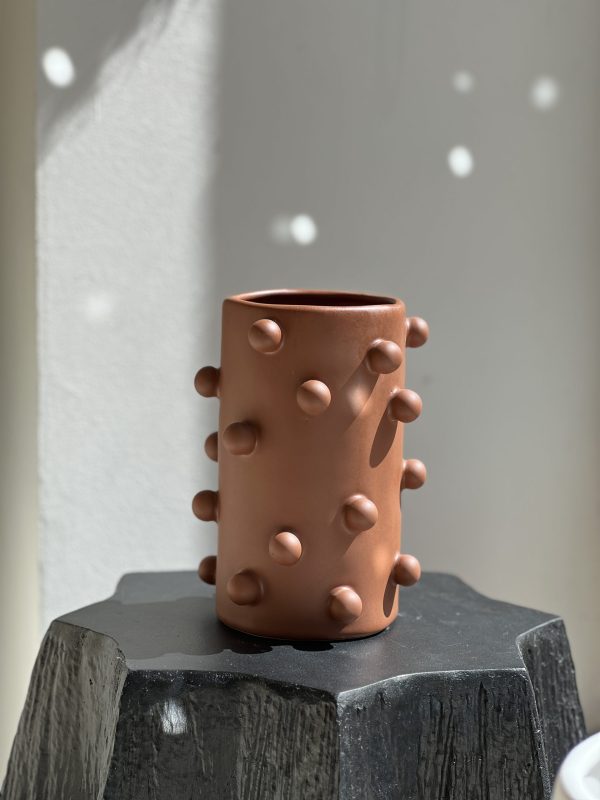 Vase céramique boule - terracotta 13x8cm