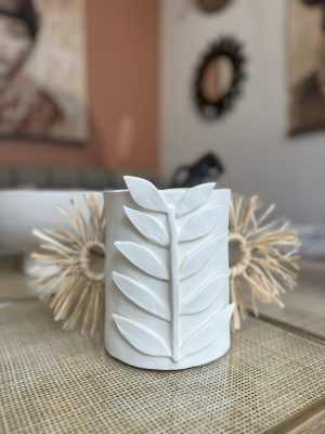 Vase – céramique, rafia