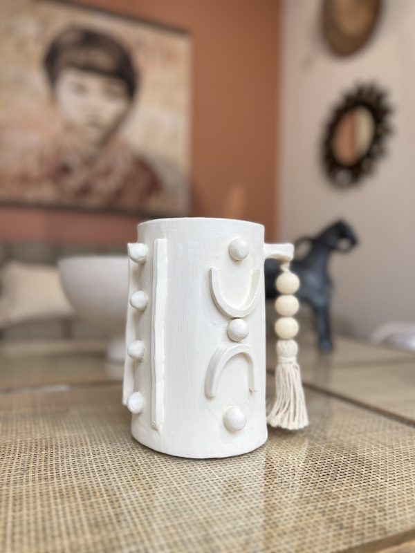 Vase - céramique, relief, perles